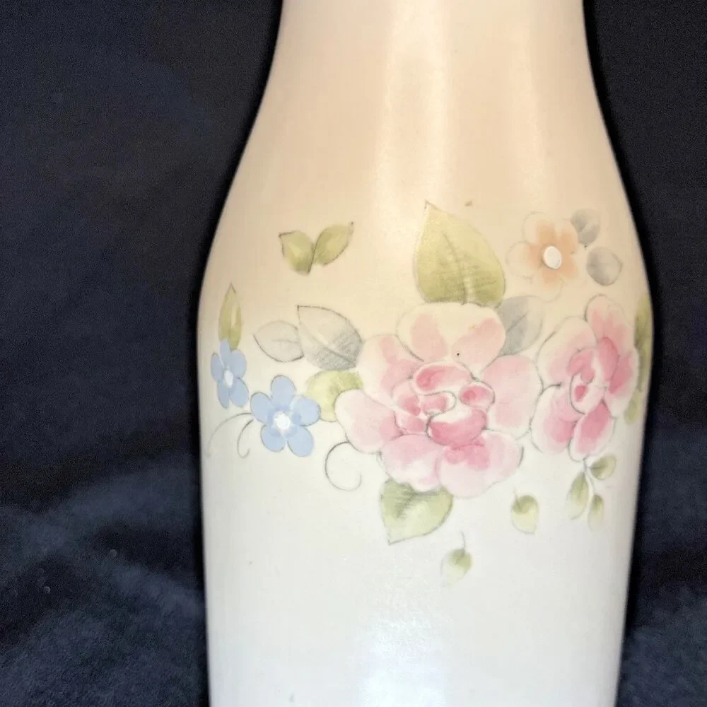 Vtg Pfaltzgraff Tea Rose Milk Bottle Vase Carafe Jug Stoneware 8